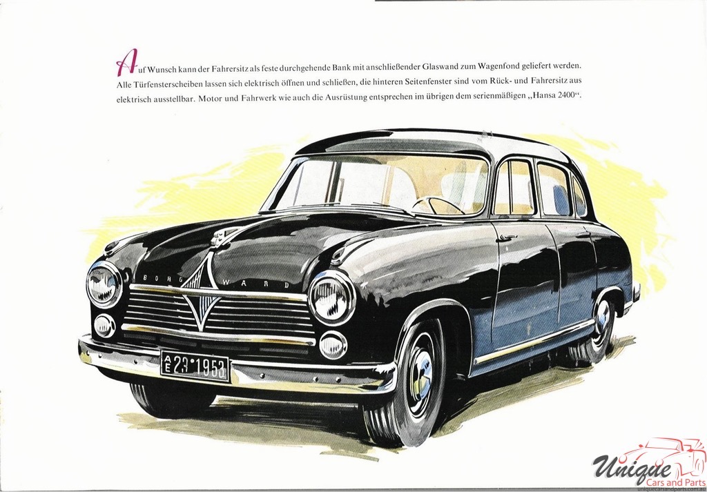 1952 Borgward Hansa 2400 Brochure Page 8